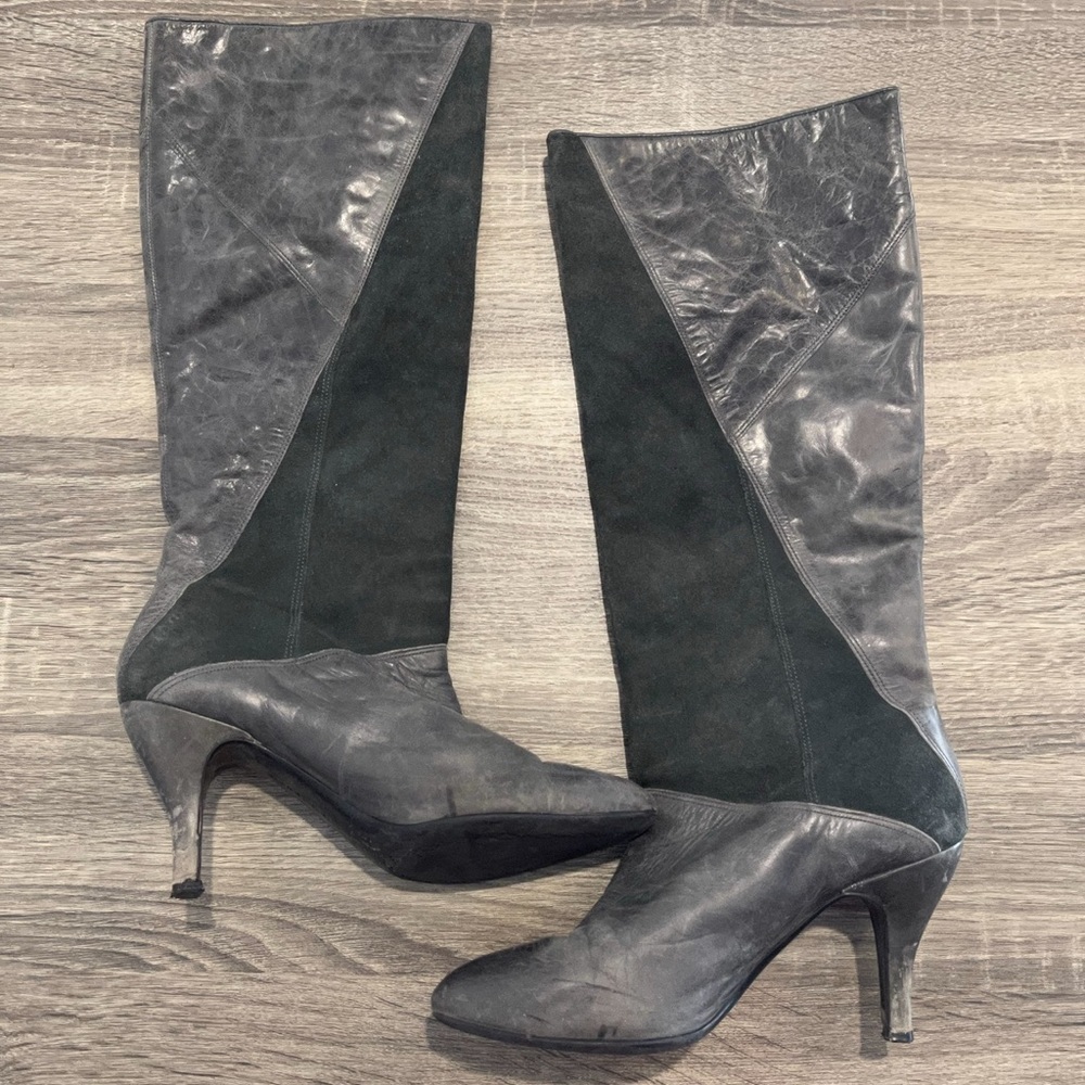 Gianni Bini Suede Patchwork Boots